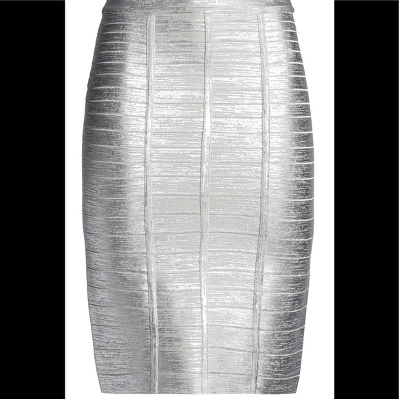Herve Leger Dresses & Skirts - herve leger • NEW • silver bandage skirt Herve Leger Dresses & Skirts - herve leger • NEW • silver bandage skirt